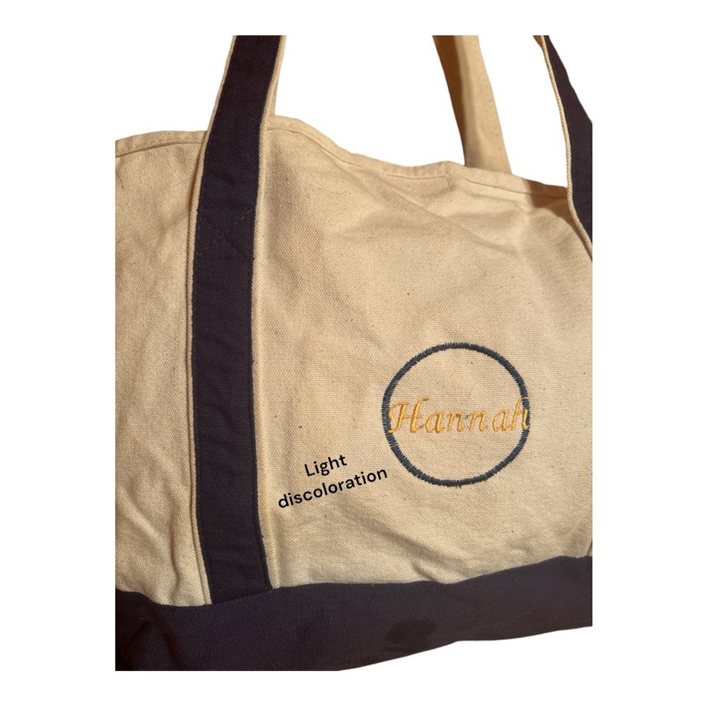 Navy & Cream Canvas Hannah Boat and Tote Style Bag - Picture 2 of 2